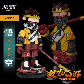 顽界限积木潮玩模型摆件拼装手办玩具定制极hop西游w9007