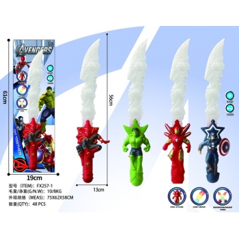新款闪光漫威复仇者联盟灯光声音刀剑（4款混装）